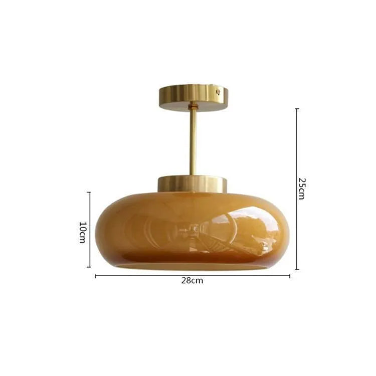Bauhaus retro style glass pendant ceiling light with three egg tart shaped shades in milk white finish.