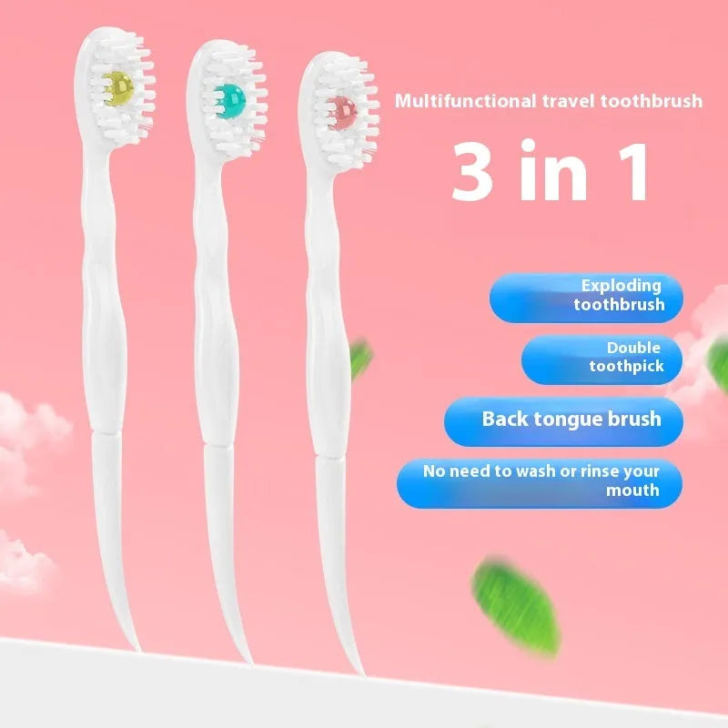 Box of 20 disposable mint flavour bead toothbrushes for portable oral care.