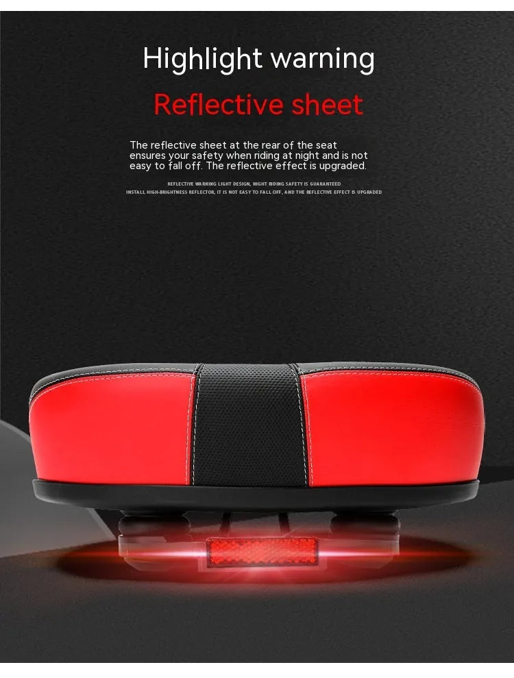 Thickened plus size bicycle saddle in red, grey or light brown with 210x270mm dimensions