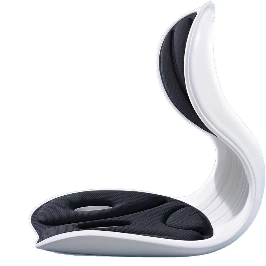 Japanese-style waist support seat cushion with lumbar pillow in gray or black colour options