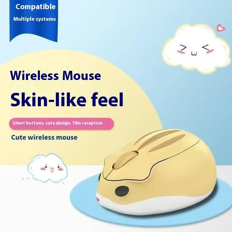 Hamster Wireless Universal Mute Mouse in gray colour showing compact design and Bluetooth connectivity