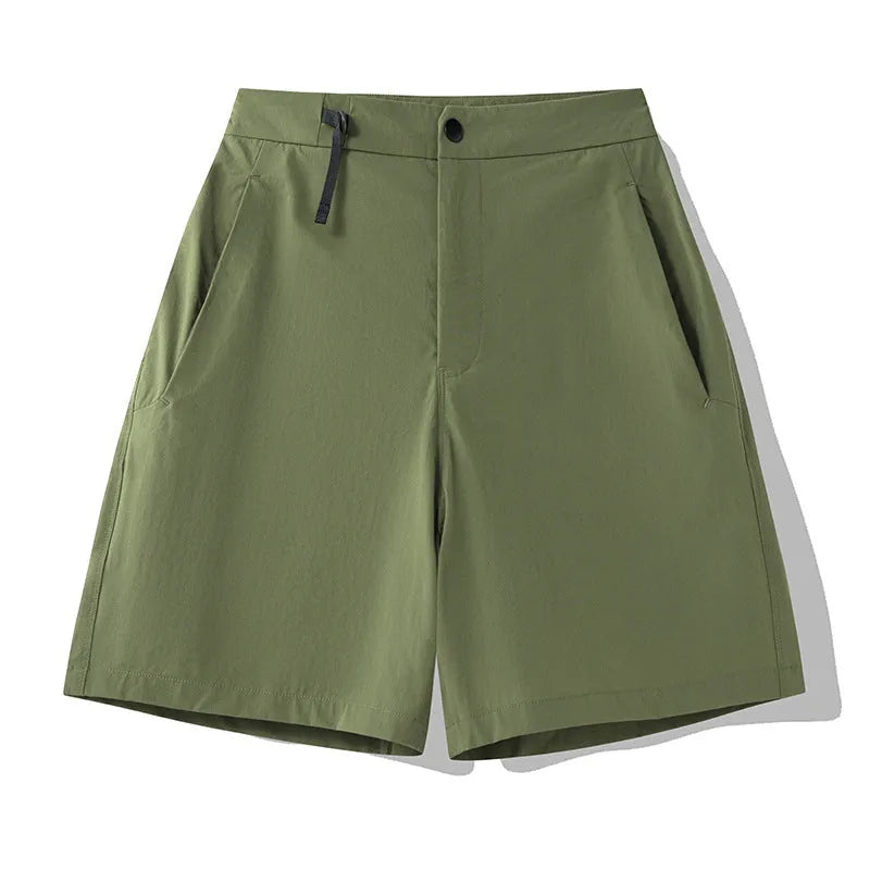 Men's solid colour quick-drying sports shorts with elastic 3D cut for running and climbing