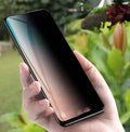 Samsung Galaxy tempered glass screen protector showing full-screen edge-to-edge coverage