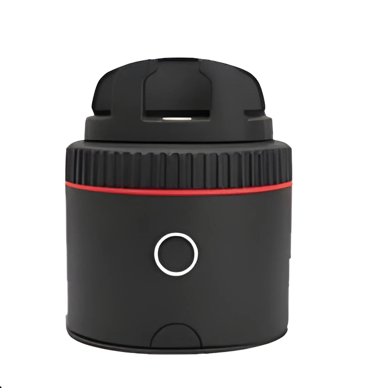 PIVO black matte facial tracking camera for smartphones on a rotating base.