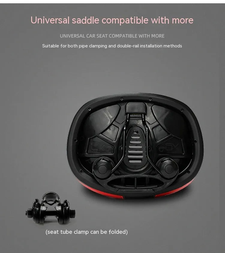 Thickened plus size bicycle saddle in red, grey or light brown with 210x270mm dimensions