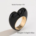 Original design three-dimensional heart-shaped enamel ring in zinc alloy.