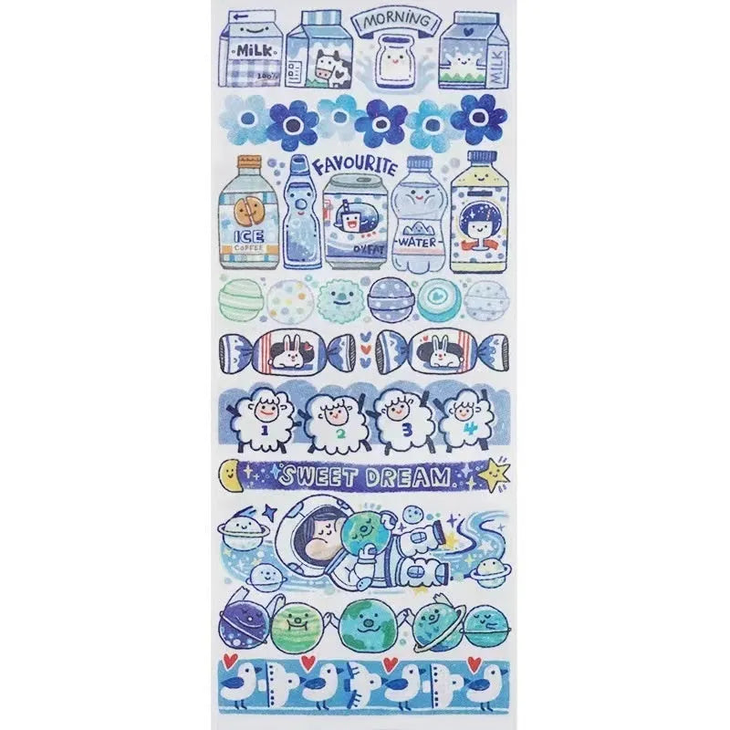 Cute cartoon character stickers for haemorrhoid tape packaging decoration on Japanese paper