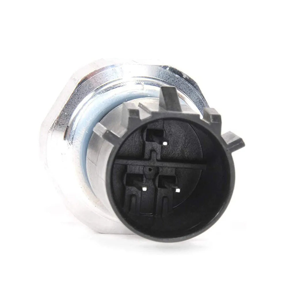 Silver automobile fuel pressure sensor with electrical connector for vehicle fuel system