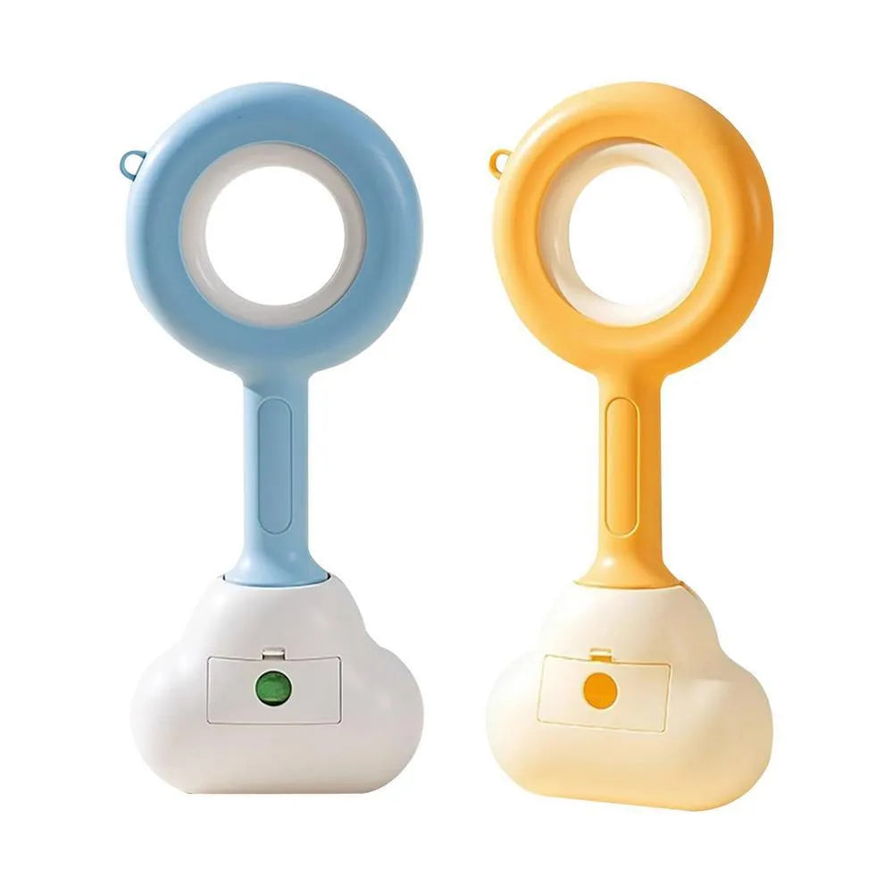 White blue ABS dog pooper scooper with cloud-shaped jaws for outdoor waste collection