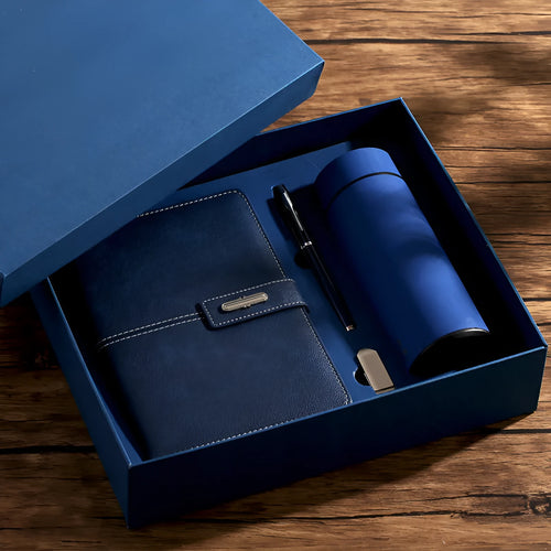 A5 notebook with PU leather cover in various colours including black, red, green, blue, and orange