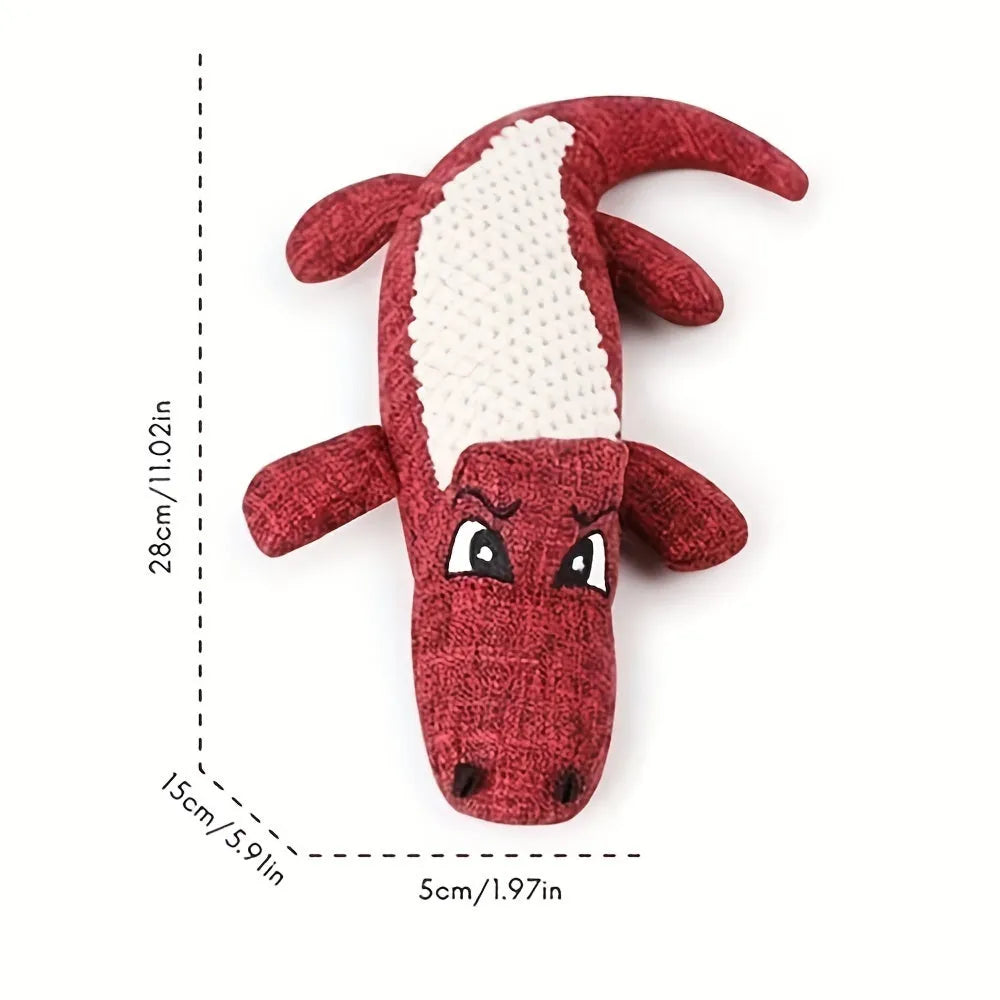 Blue, green, and red corn grid patterned plush toys for cats and dogs with a biting sound feature.