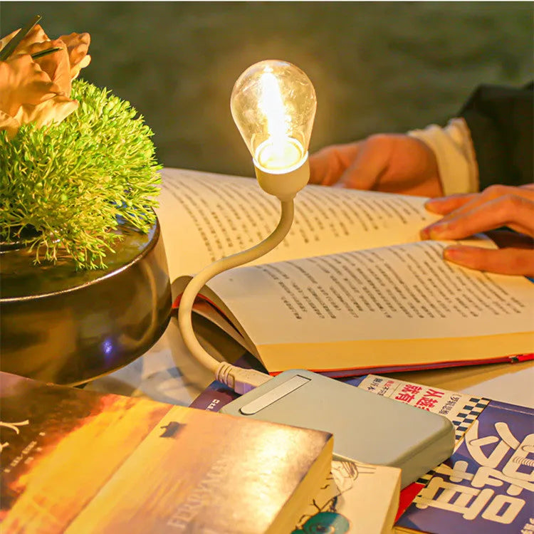 Folding USB rechargeable tungsten filament night light with S14 bulb