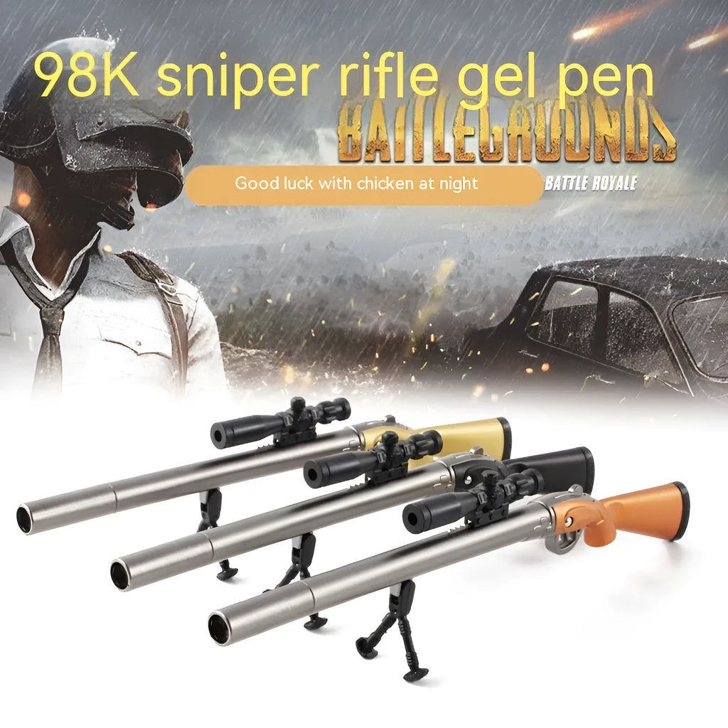 Marvel Eating Chicken 98K Sniper Rifle plastic gel pen with 0.5mm tip.