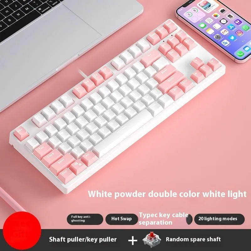 87-key mechanical keyboard with two-tone colour options and hot-plug switch capability