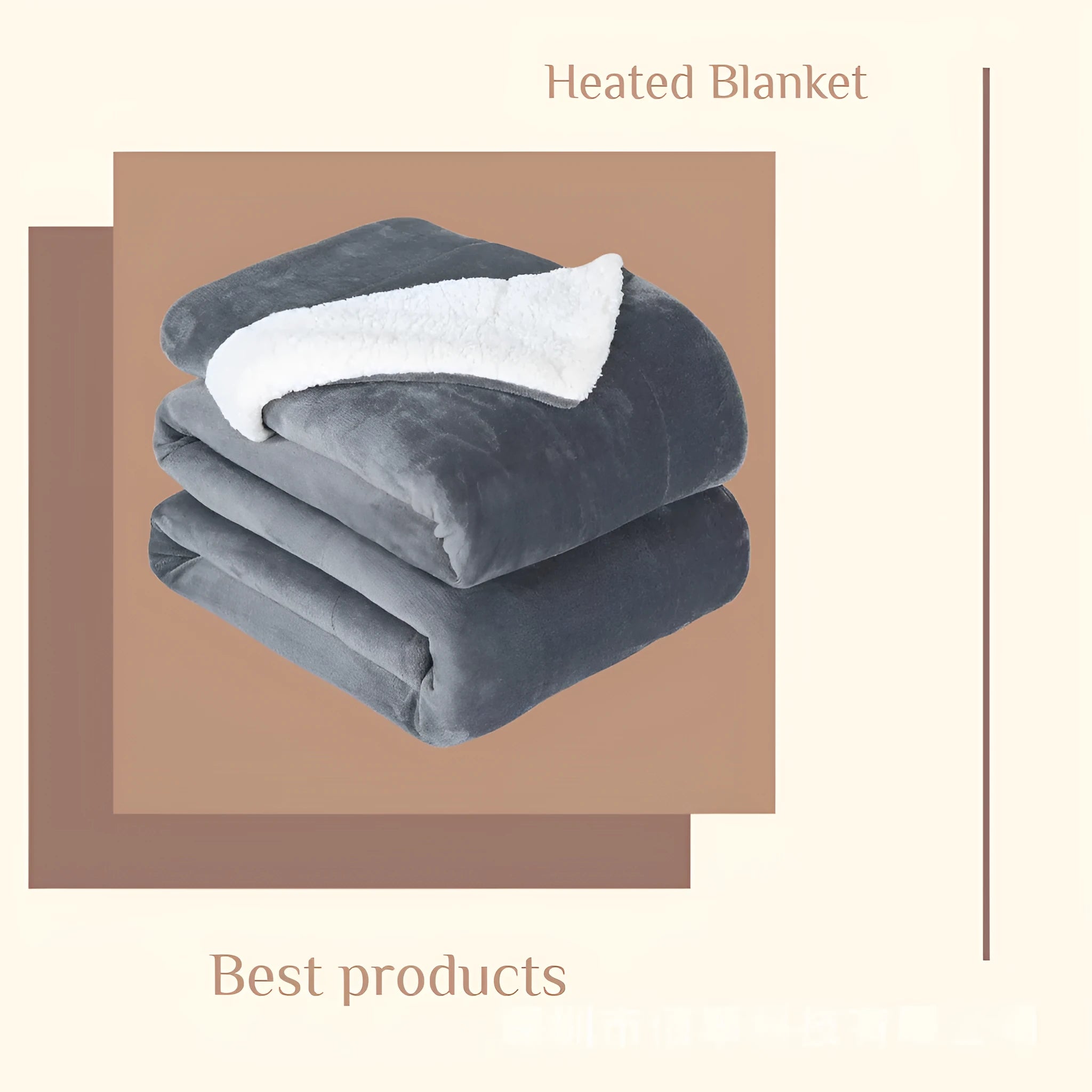 USB electric heating blanket in grey and white measuring 70cm by 100cm