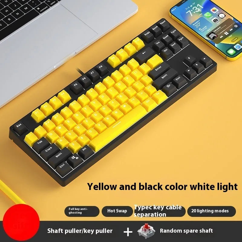 87-key mechanical keyboard with two-tone colour options and hot-plug switch capability