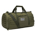 Men's army green waterproof Oxford cloth sports travel handbag with air pillow shoulder strap.