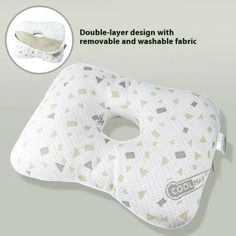 Beauty salon single hole ear pillow for adult facial treatments in 39x28x6cm size with detachable pillowcase