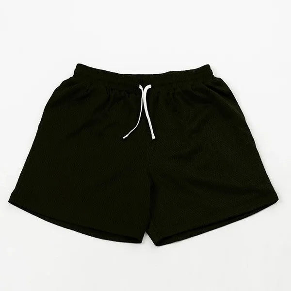 Men's mesh quick-drying shorts in chemical fibre fabric available in five colours