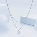 Sterling silver double-layer necklace with pearl chain and pendant for women