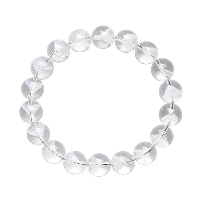 Women's white crystal pyramid bracelet with ghost detail and Ruyi design element