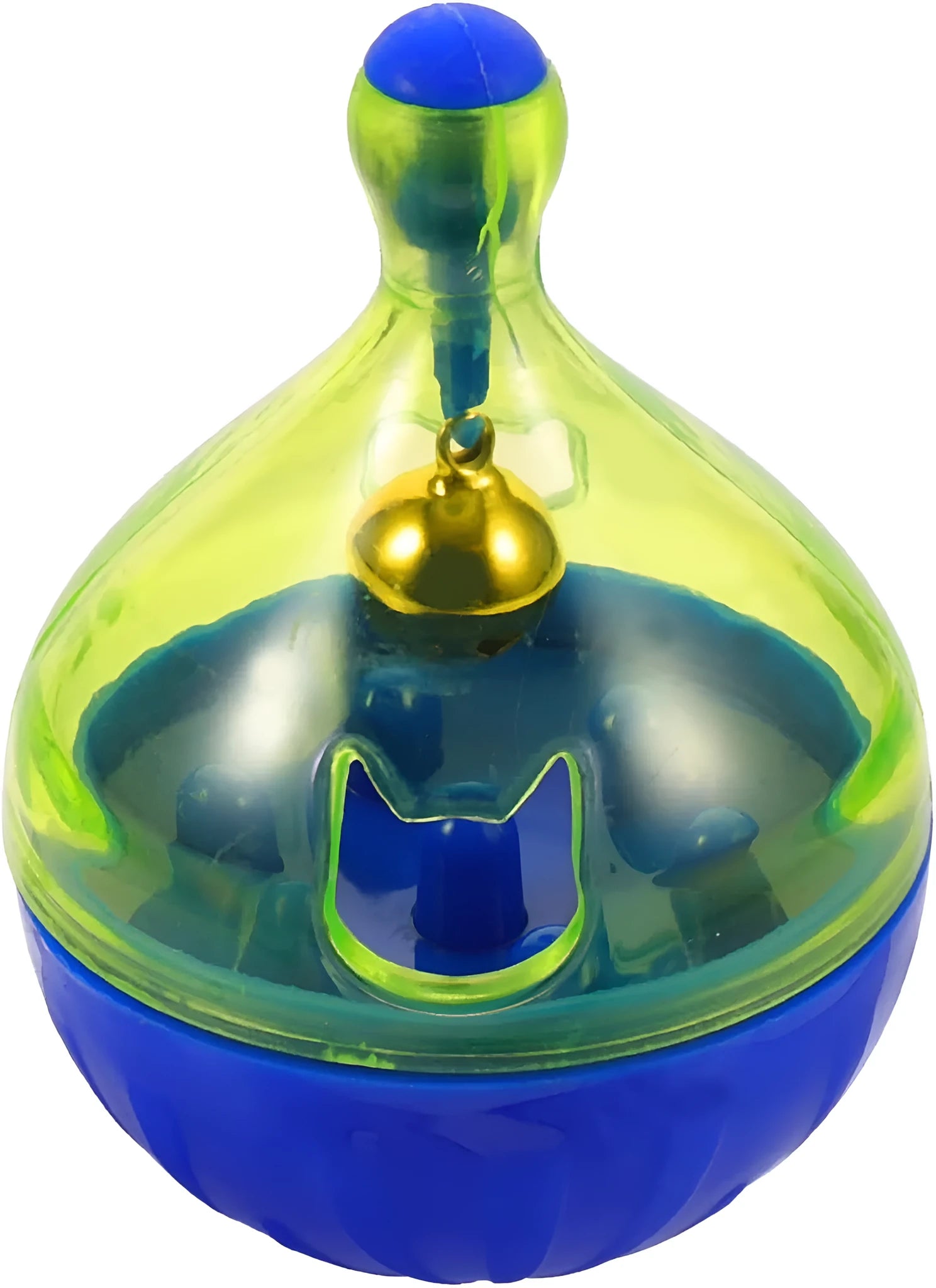 Tumbler-shaped dog and cat treat dispenser ball interactive toy