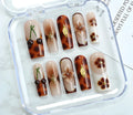 Handmade nail art kit with jelly glue, rubbing strip, and nail patches in colour SGJ-A2-0026.