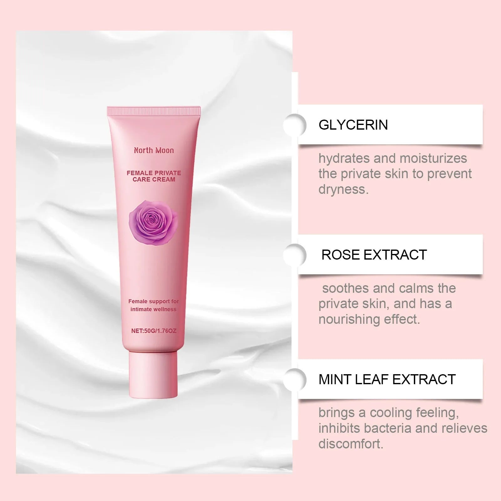 50g tube of daily moisturising cream for dry and tender skin with glycerol and rose extract