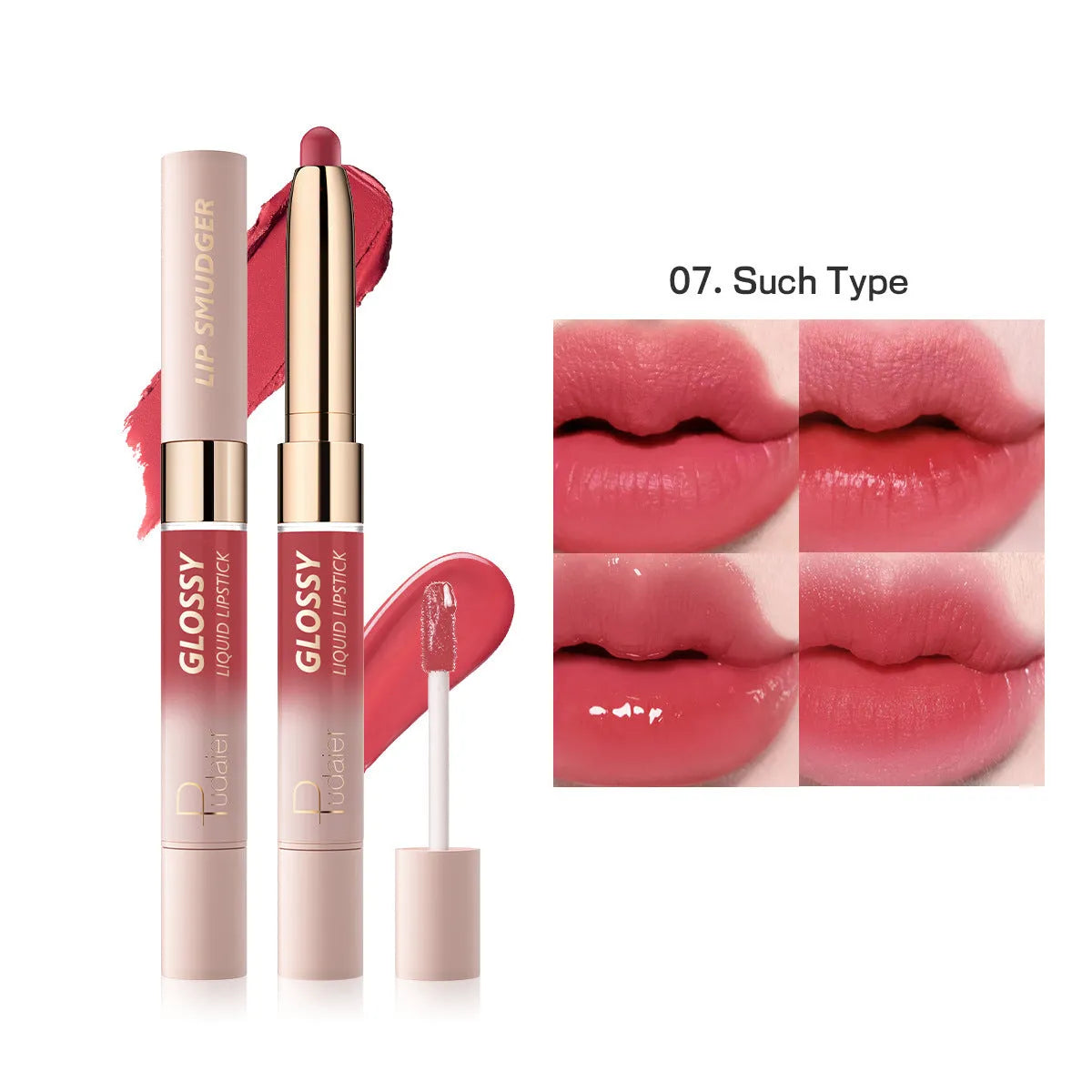 Double-headed lipstick compact with matte finish in 10 colour options