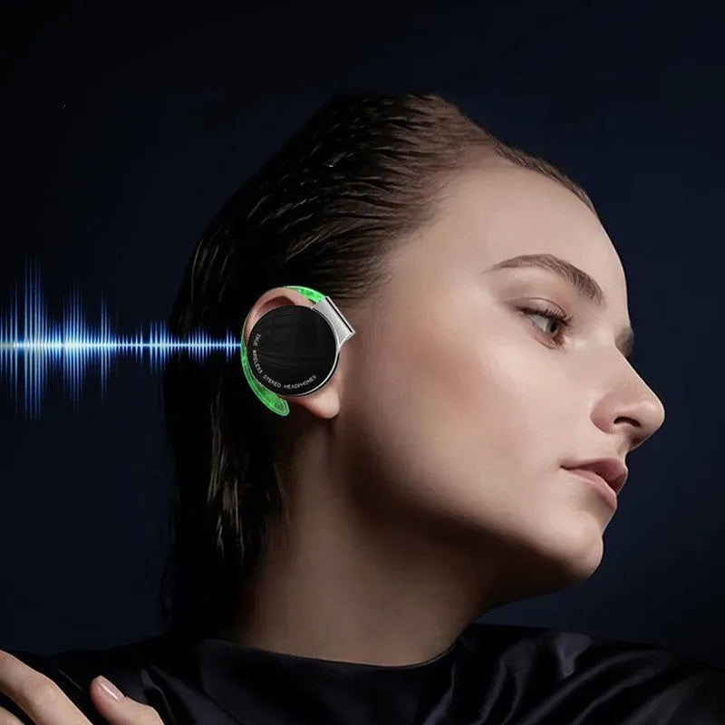 Black and white wireless Bluetooth sports earphones with in-ear design.