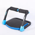 Mini multifunctional abdominal wheel fitness equipment shown in red and sky blue colour options.