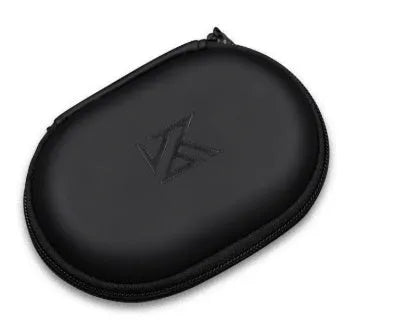 Black oval leather earphone storage bag for EDX PRO and ZEX PRO audio equipment