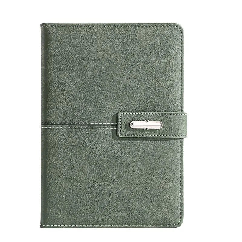 A5 notebook with PU leather cover in various colours including black, red, green, blue, and orange