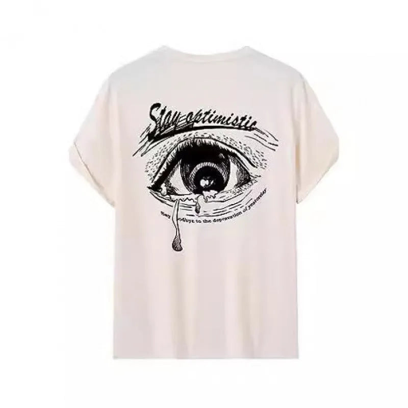 Men's digitally printed short-sleeved sports T-shirt in polyester flat mop cloth, showing graphic pattern detail