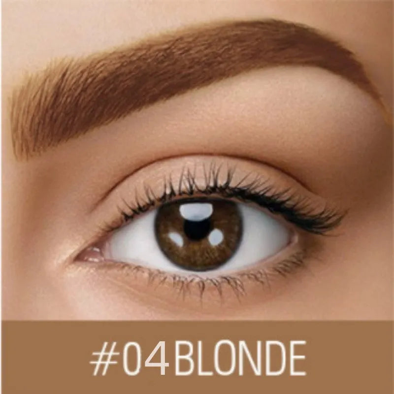 Waterproof quick-drying eyebrow cream in brown and black shades with dark grey and golden yellow options