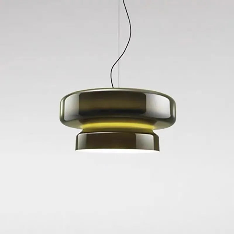 Modern square glass chandelier with warm light in milky white, brown, green, or purple options for bedroom or bar ceiling installation.