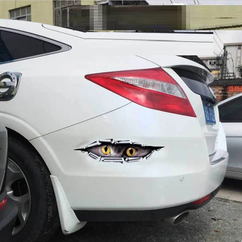 3D Tiger Eye and Eagle Eye pattern car bumper stickers on transparent PVC material