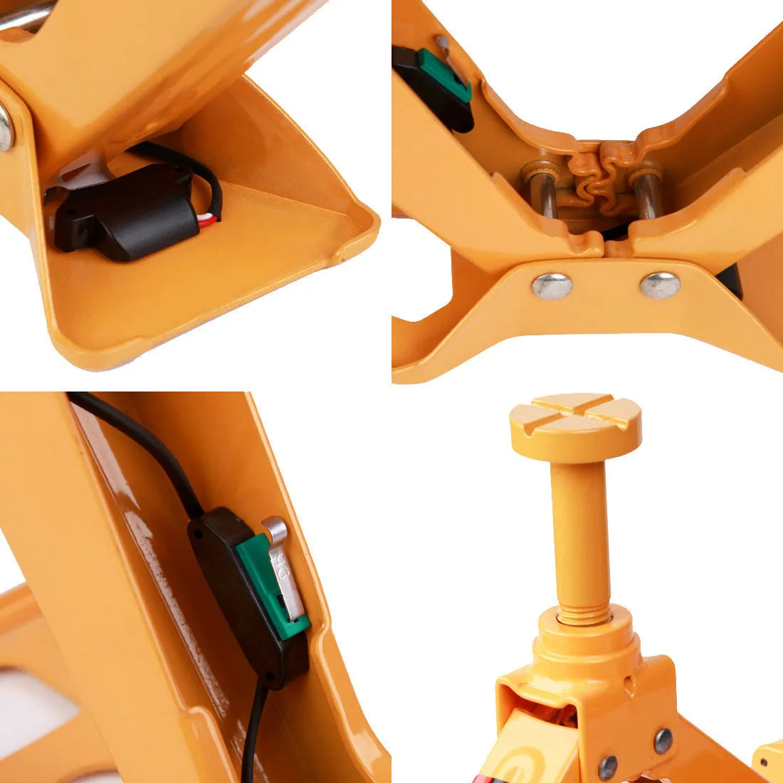 Yellow car electric jack set with electric wrench for 12V vehicle operation