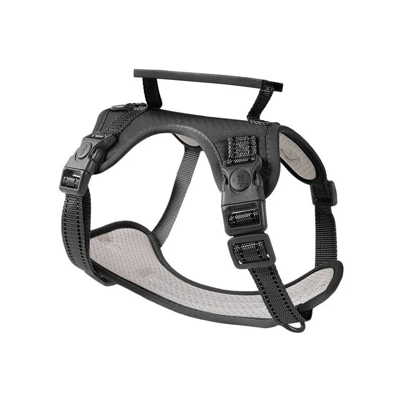 Polyester dog harness in multiple colours with chest attachment for secure walking control