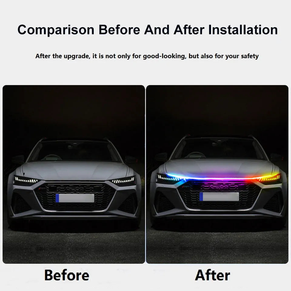 Automotive LED strip lighting for General Motors vehicles in three lengths with multiple colour options
