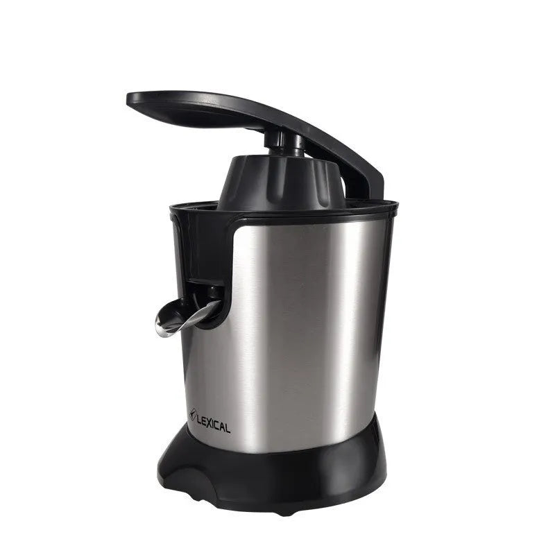 Stainless steel citrus juicer for lemons and oranges with vertical screw rod mechanism