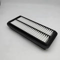 Black rectangular car air filter for Hyundai vehicles measuring 256mm by 113mm by 40mm
