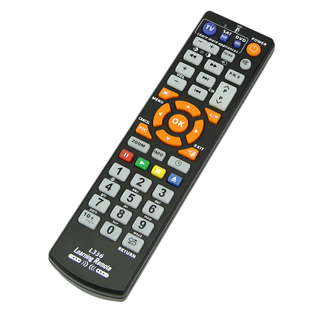 Black L336 full key learning remote control for audio equipment with 8m range