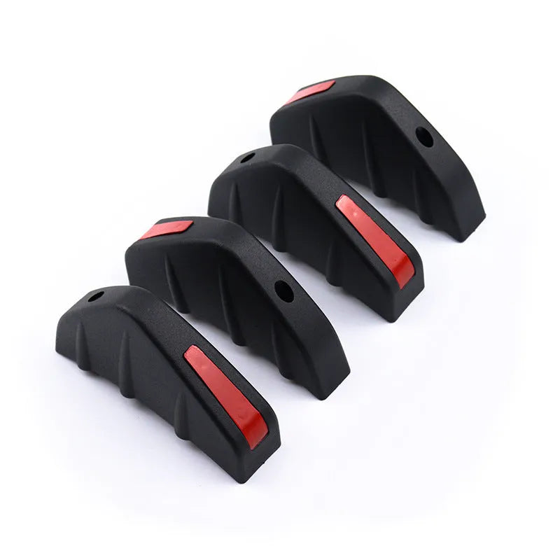 Four triangular automotive rear spoiler units for General Motors vehicles with mounting hardware