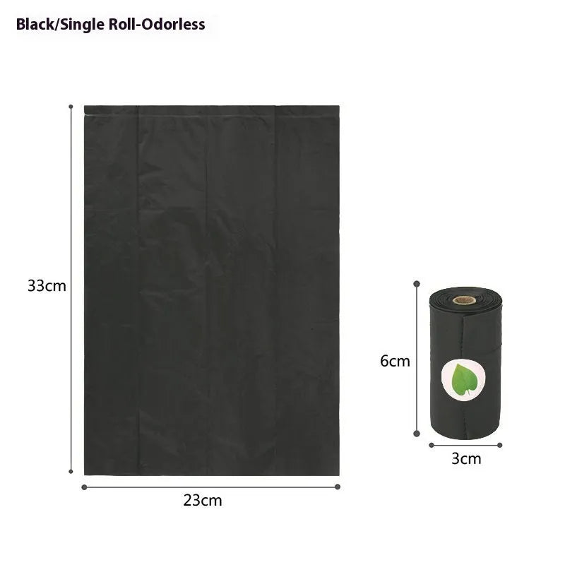 EPI degradable pet waste bags in green, black, blue, purple and orange colours with dispenser
