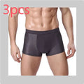 Men's ice silk modal boxer briefs with U convex design in black colour