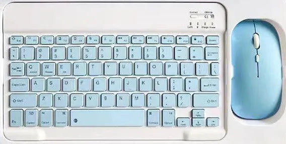 10-inch Bluetooth keyboard and mouse set in multiple colours on a desk