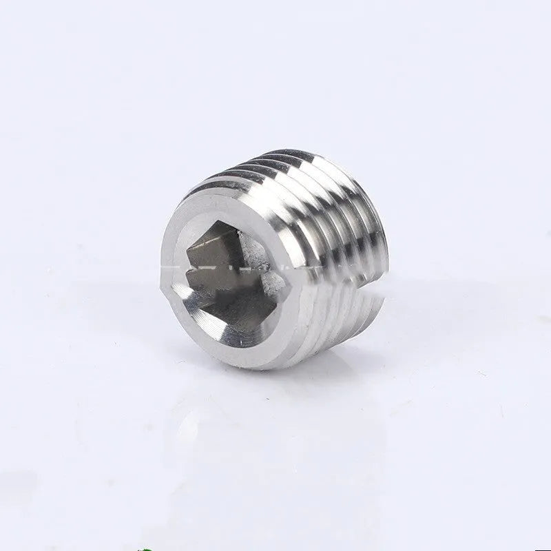 Stainless steel hexagon plug for 3/8 pipe bulkhead thread