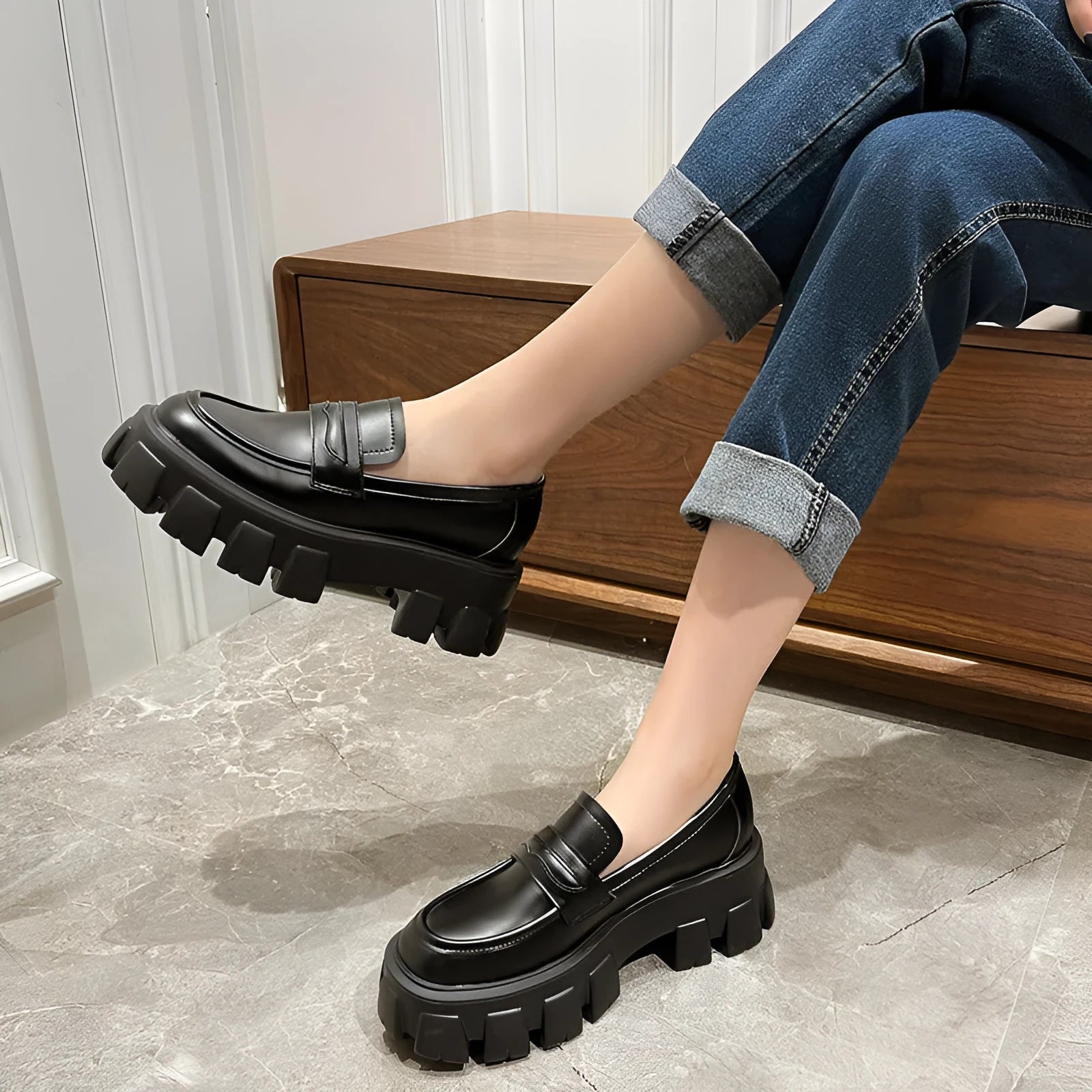 British style wide-fit loafers for fat feet in patent leather and matte finish options with rubber soles