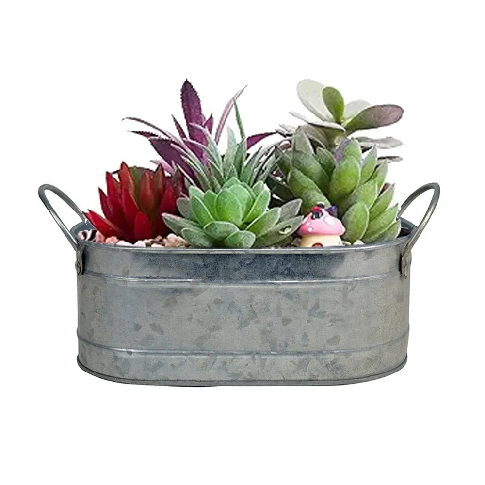 10cm square matte black iron desktop flowerpot for succulents.